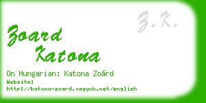 zoard katona business card
